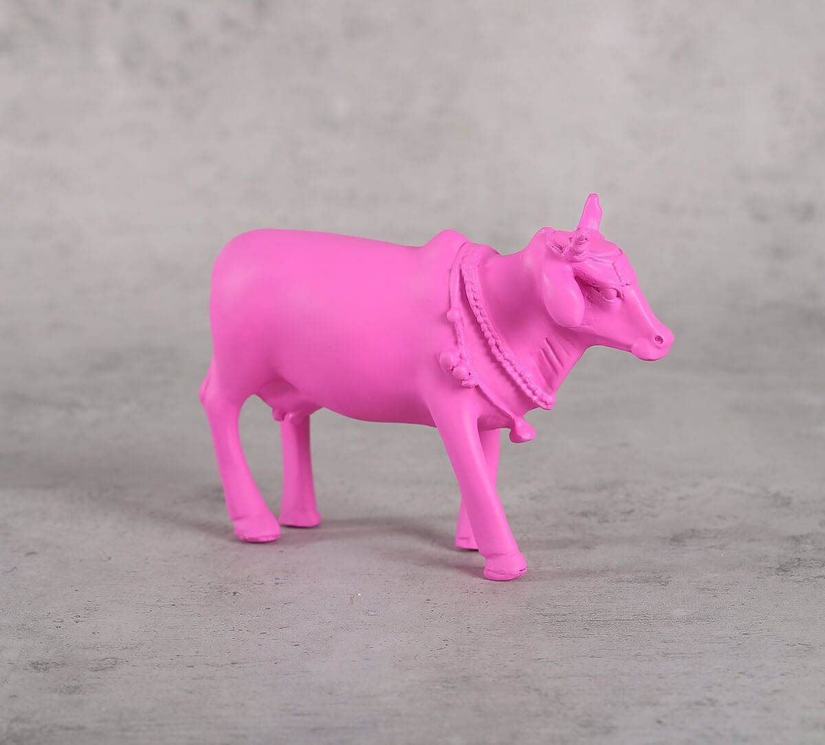 India Circus Neon Pink Cow Figurine