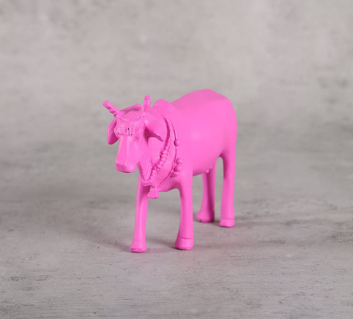 India Circus Neon Pink Cow Figurine