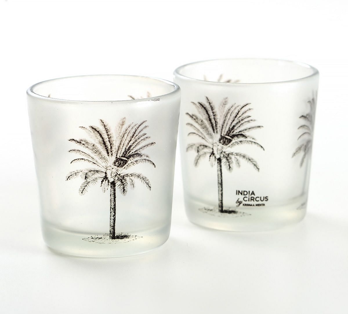 India Circus Palm Parade Tea Light Holder Set of 2