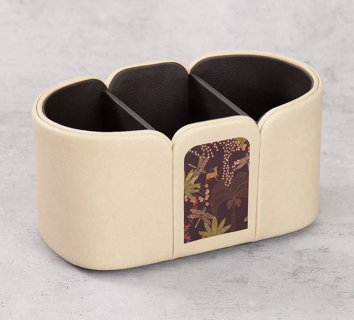 India Circus Palmeria Bloomer Leather Desk Organiser