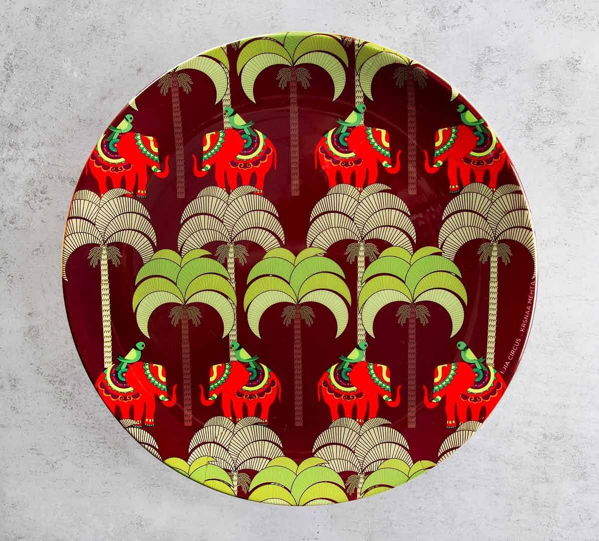 India Circus Palmeria Tusker Reiteration 10 inch Decorative and Snacks Platter