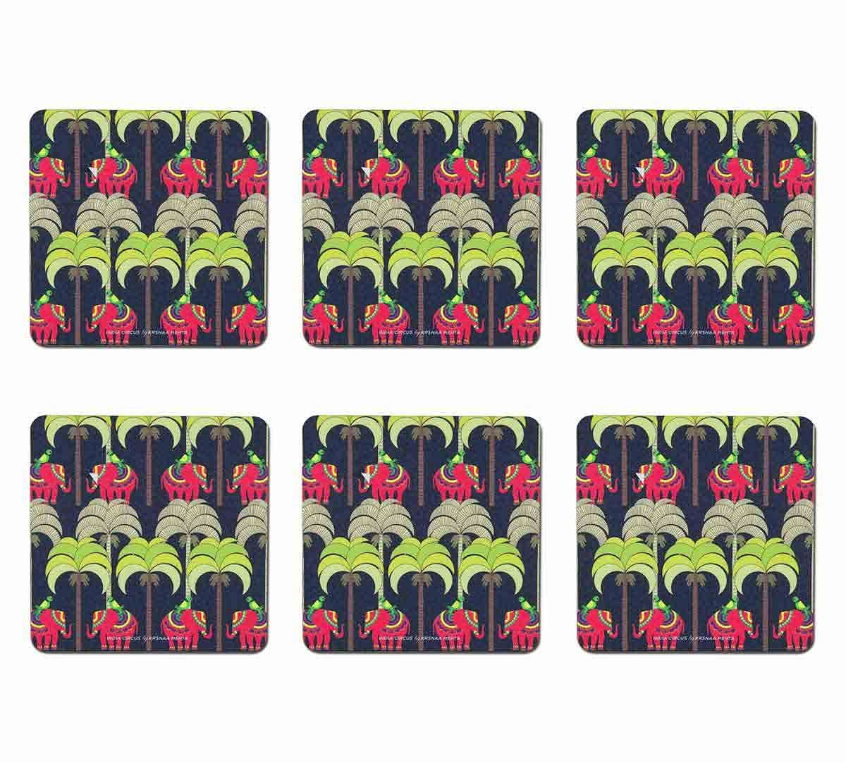 India Circus Palmeria Tusker Reiteration Table Coaster Set of 6