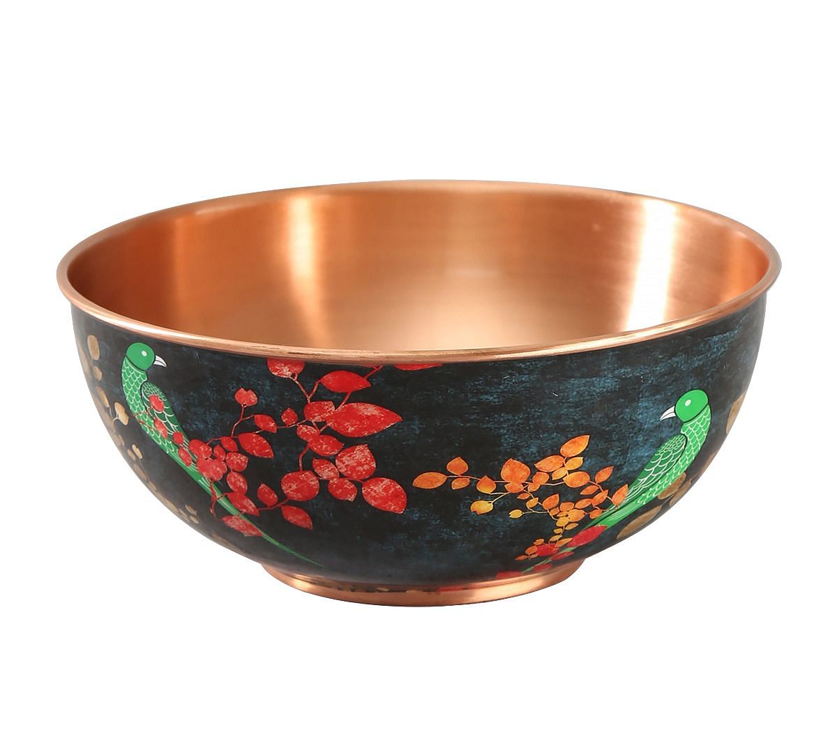 India Circus Parrots of the night Copper Bowl