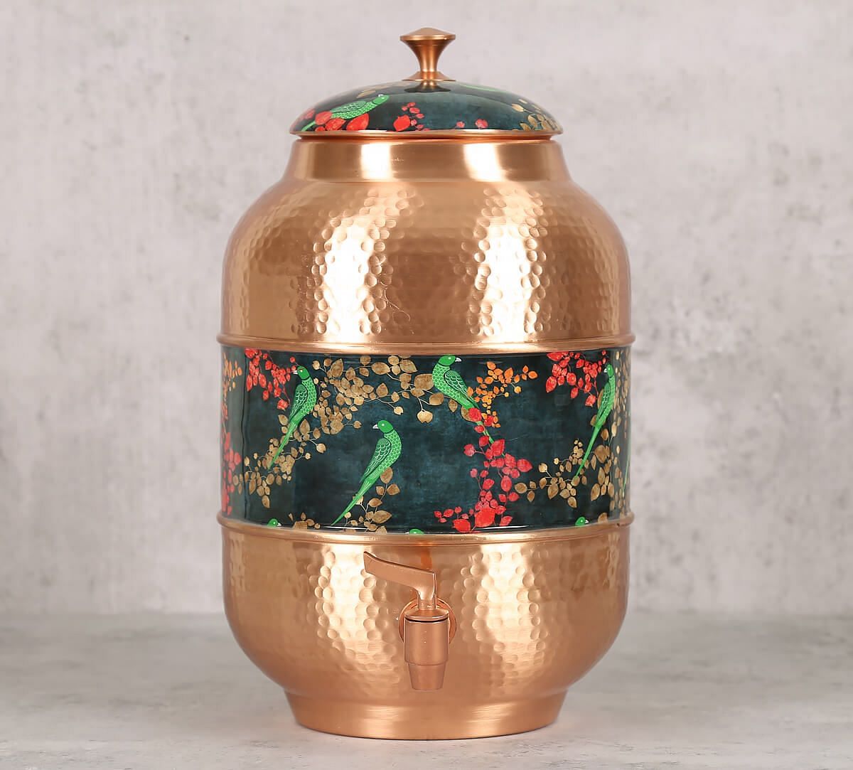 India Circus Parrots of the Night Copper Water Dispenser