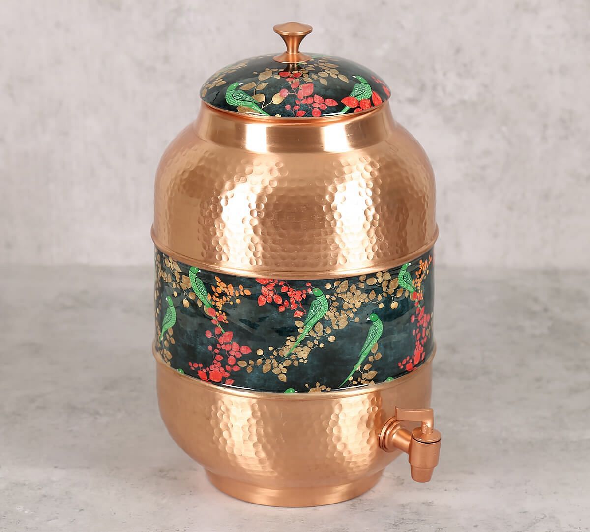 India Circus Parrots of the Night Copper Water Dispenser