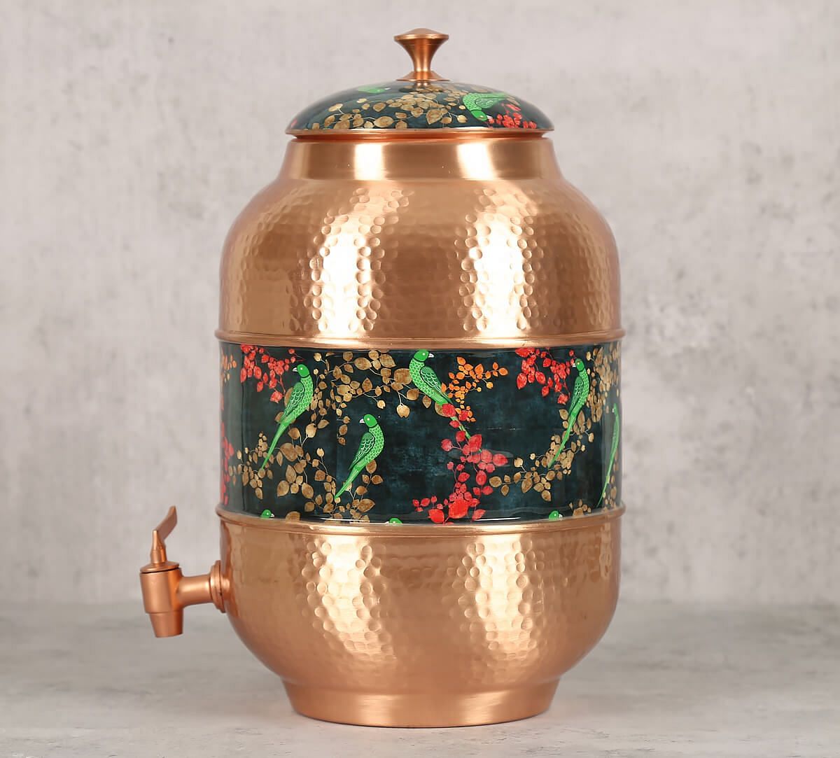 India Circus Parrots of the Night Copper Water Dispenser