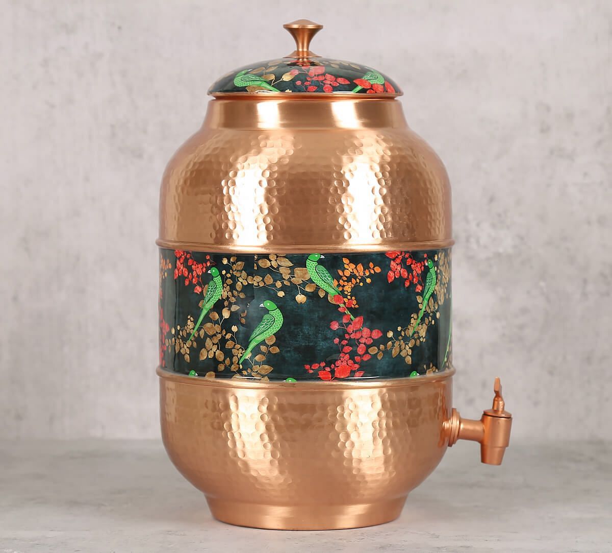 India Circus Parrots of the Night Copper Water Dispenser