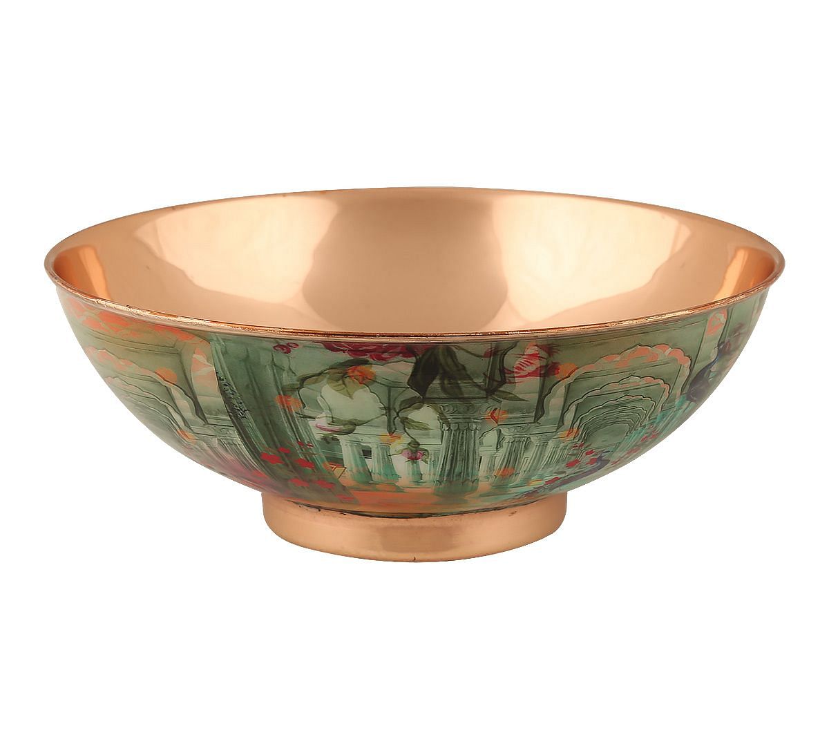 India Circus Peacock Dwar Copper Bowl
