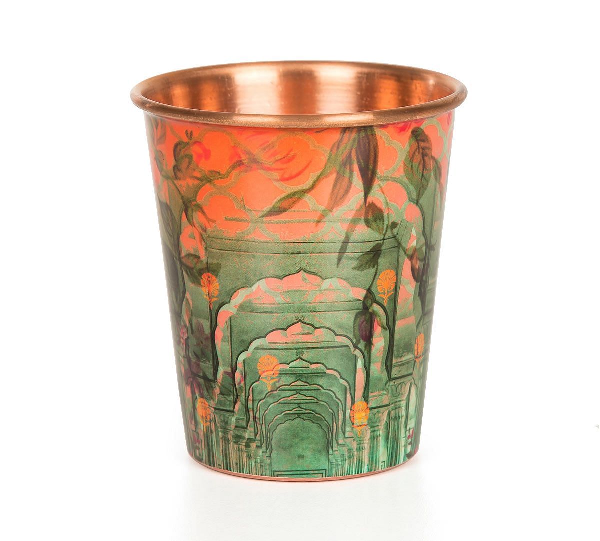 India Circus Peacock Dwar Small Copper Tumbler