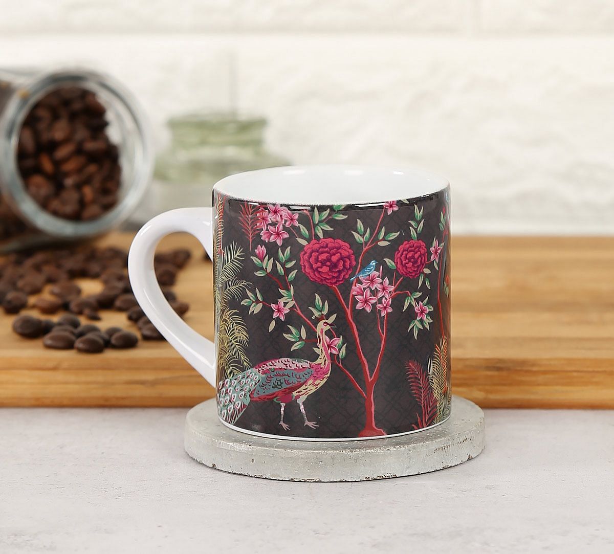 India Circus Peacock Garden Espresso Mug