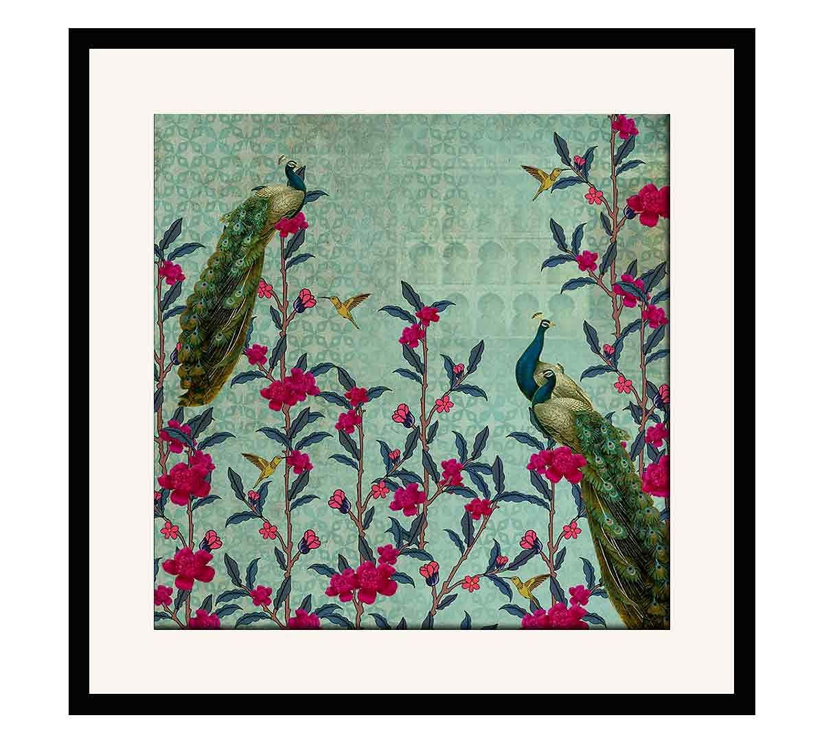 India Circus Peacock Poise Framed Wall Art