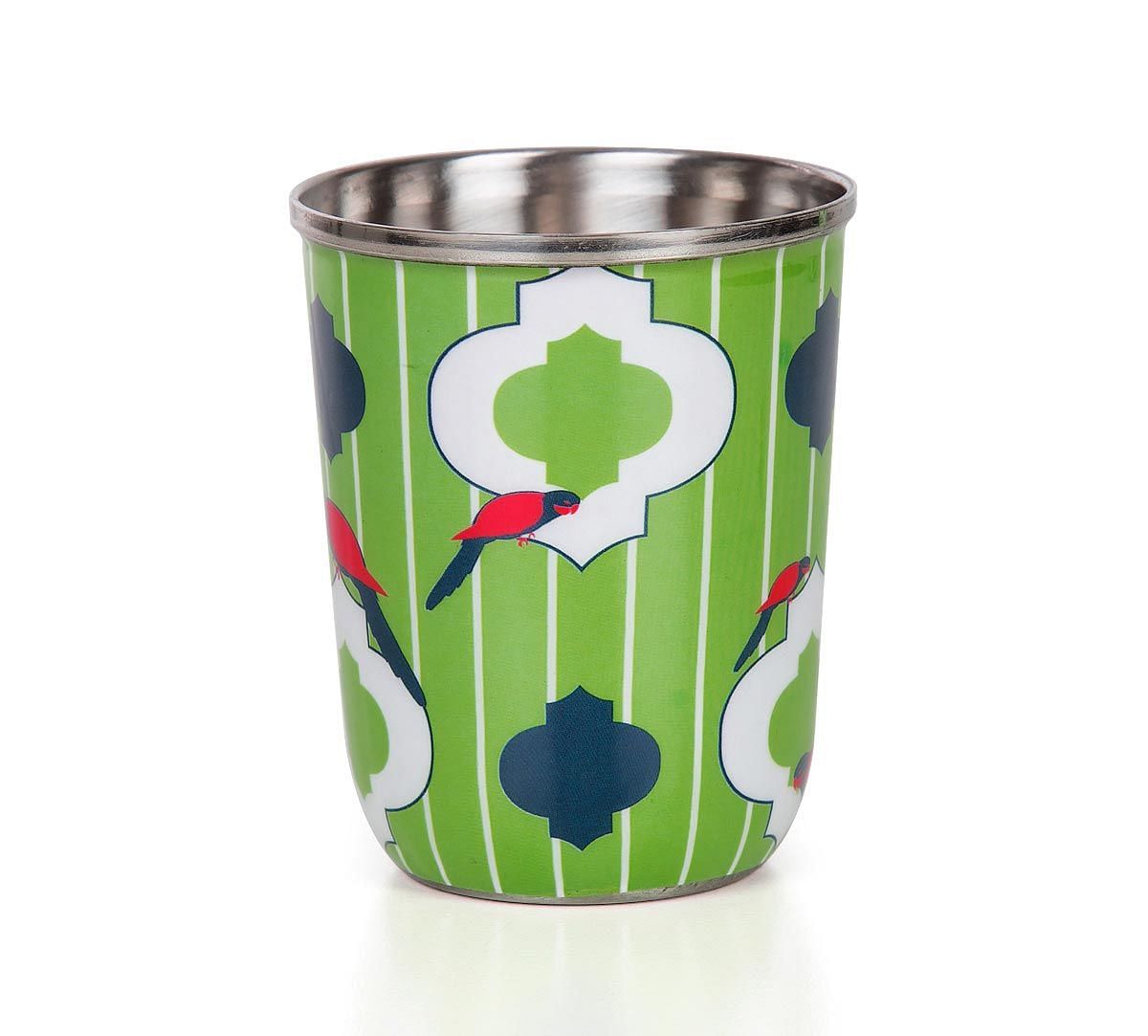 India Circus Peeking Parrots Steel Tumblers Set of 2