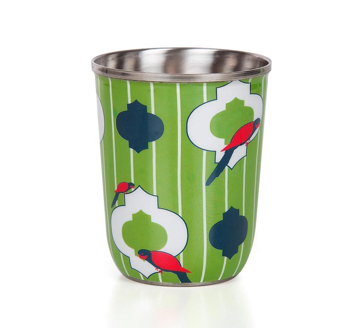 India Circus Peeking Parrots Steel Tumblers Set of 2