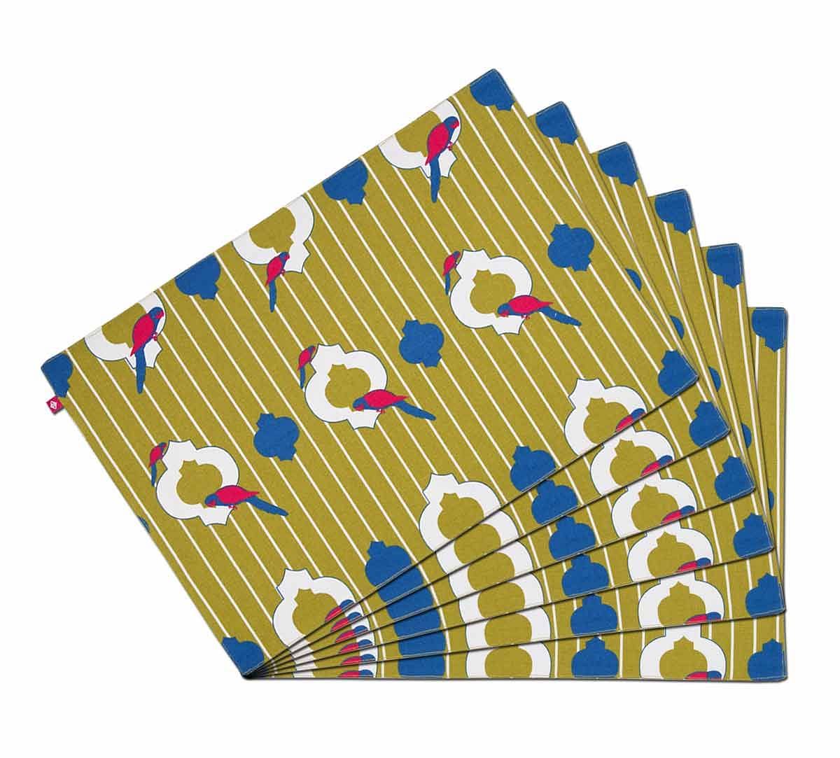 India Circus Peeking Parrots Table Mat Set of 6