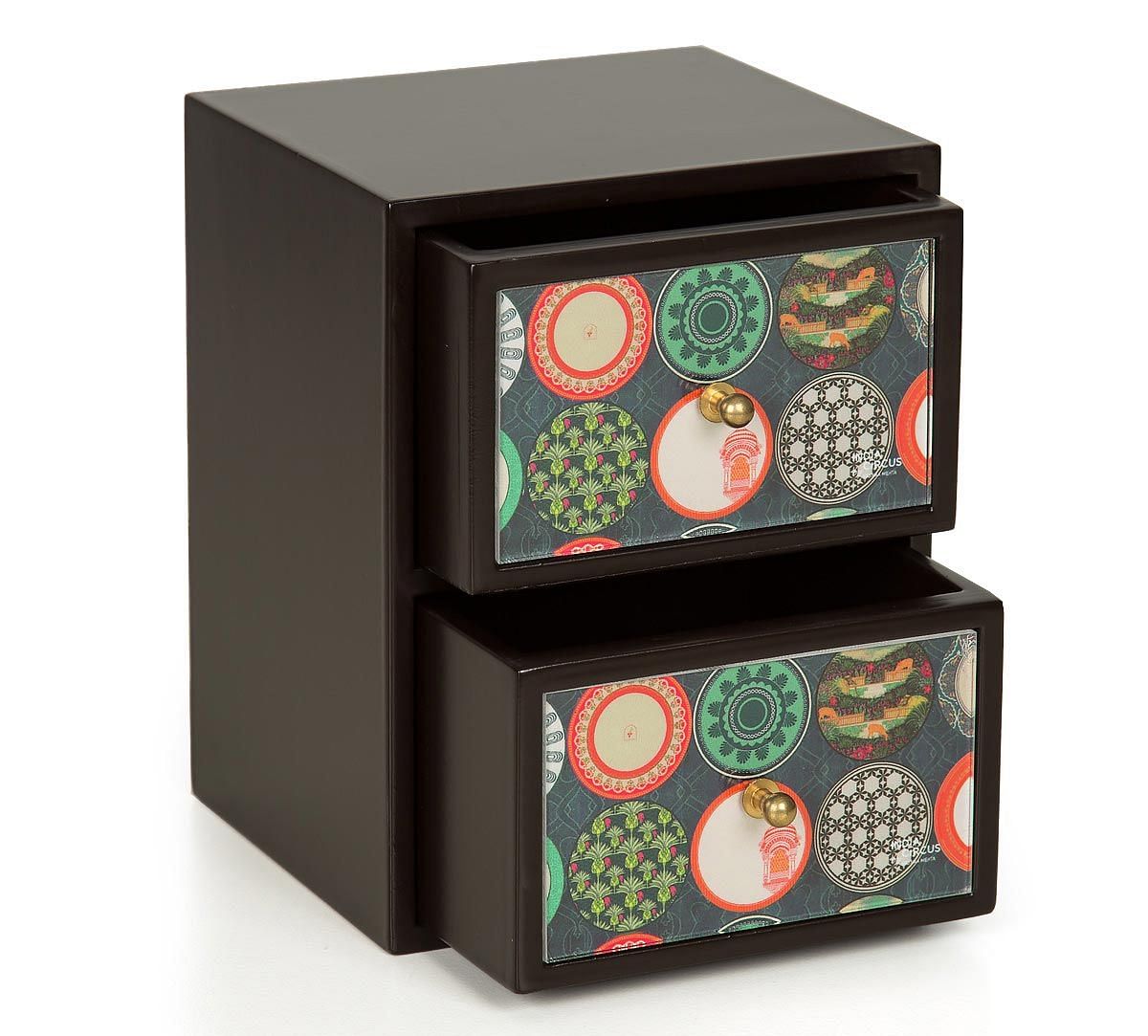 India Circus Platter Portrayal Chest of Drawer