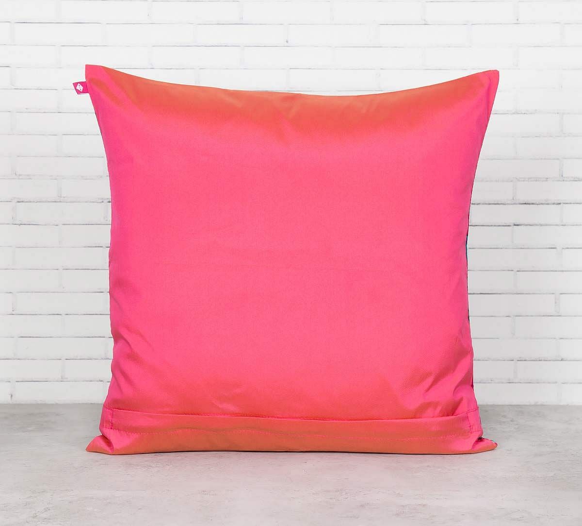 India Circus Platter Symmetry Blended Taf Silk Cushion Cover