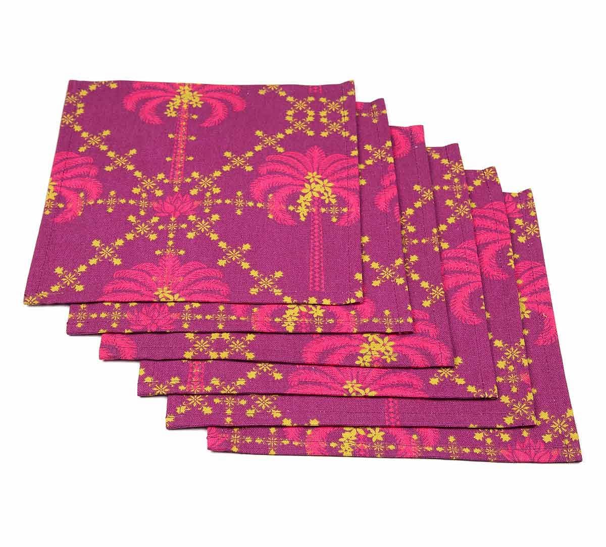 India Circus Poly Palmeria Cocktail Napkins Set of 6