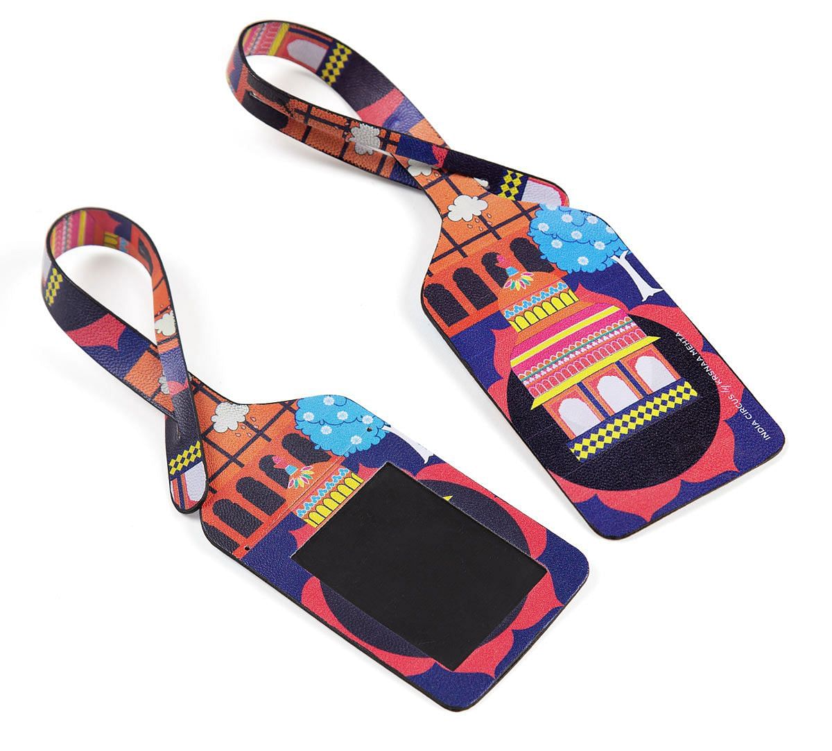 India Circus Pop Courtyard Travel Tag Set of 2