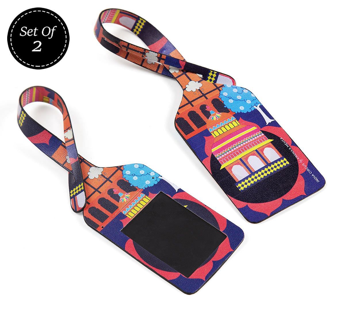 India Circus Pop Courtyard Travel Tag Set of 2