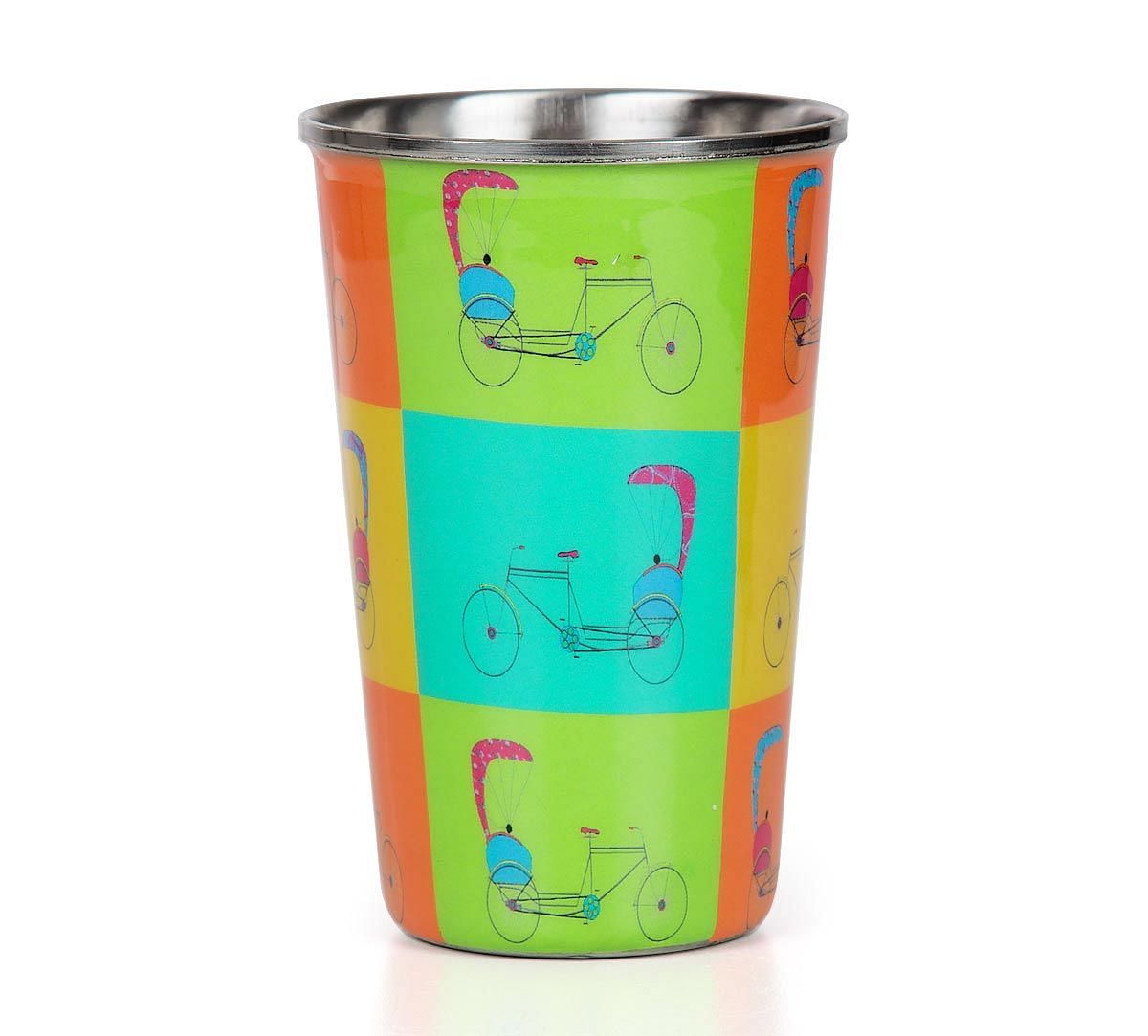 India Circus Pop Jinricksha Steel Tumbler Set of 2