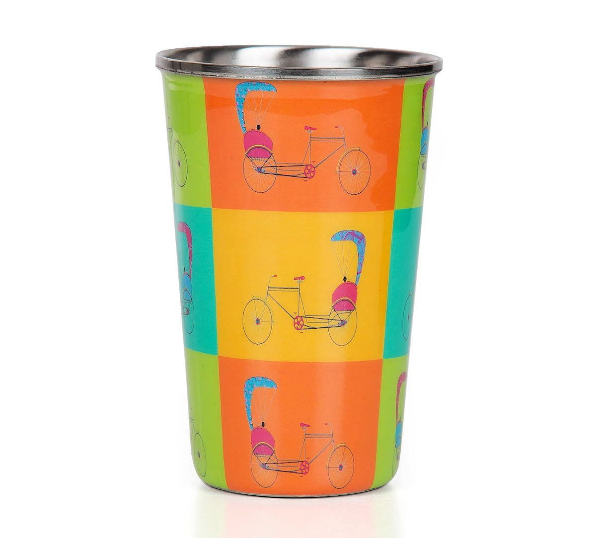 India Circus Pop Jinricksha Steel Tumbler Set of 2