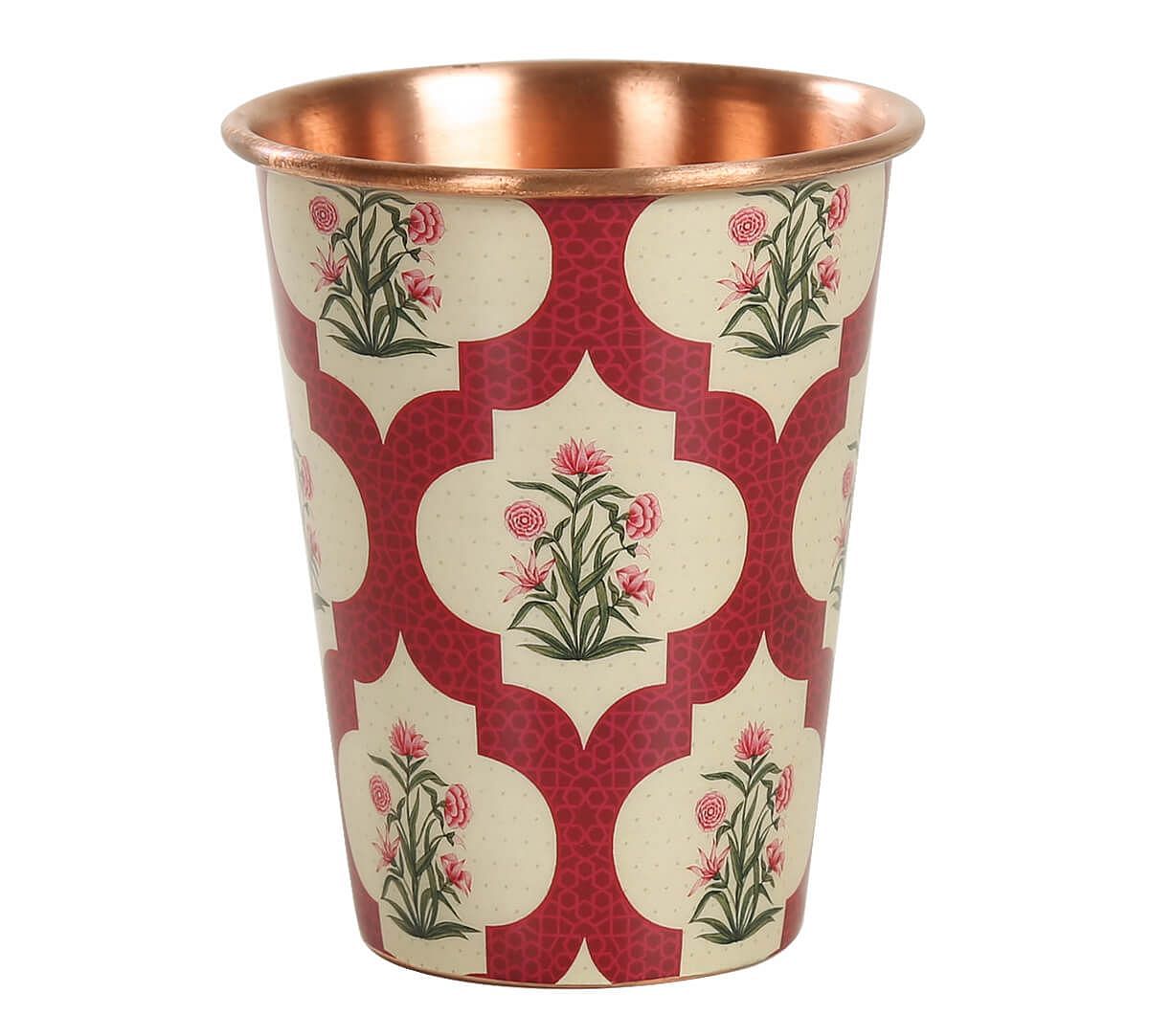 India Circus Poppy Flower Scarlet Copper Tumbler