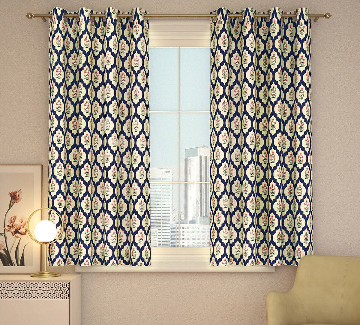 India Circus Poppy Flower Window Curtain
