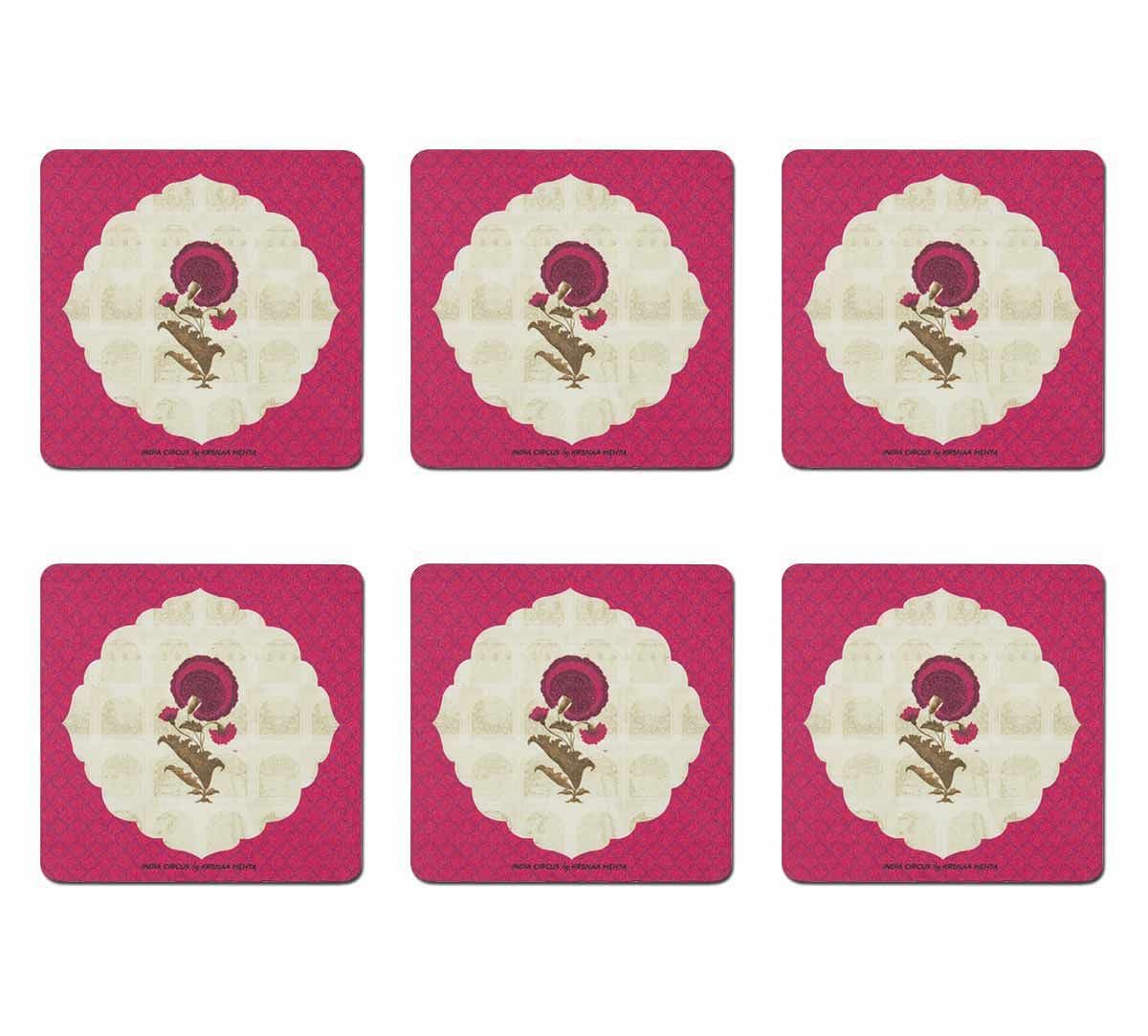 India Circus Poppy Surprise  Table Coaster Set of 6