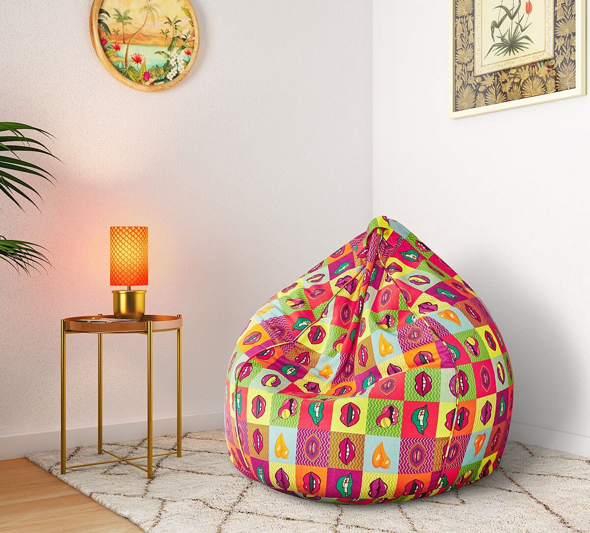 India Circus Popsicle Lips Bean Bag Cover