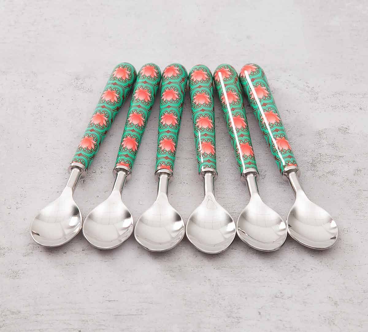 India Circus Abstract Lotus Reiteration Dessert Spoon Set of 6