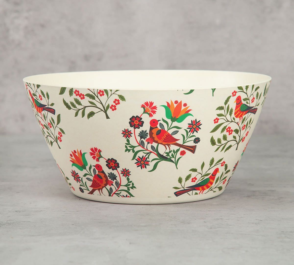 India Circus Psittacines Enquiry Bamboo Salad Bowl Set