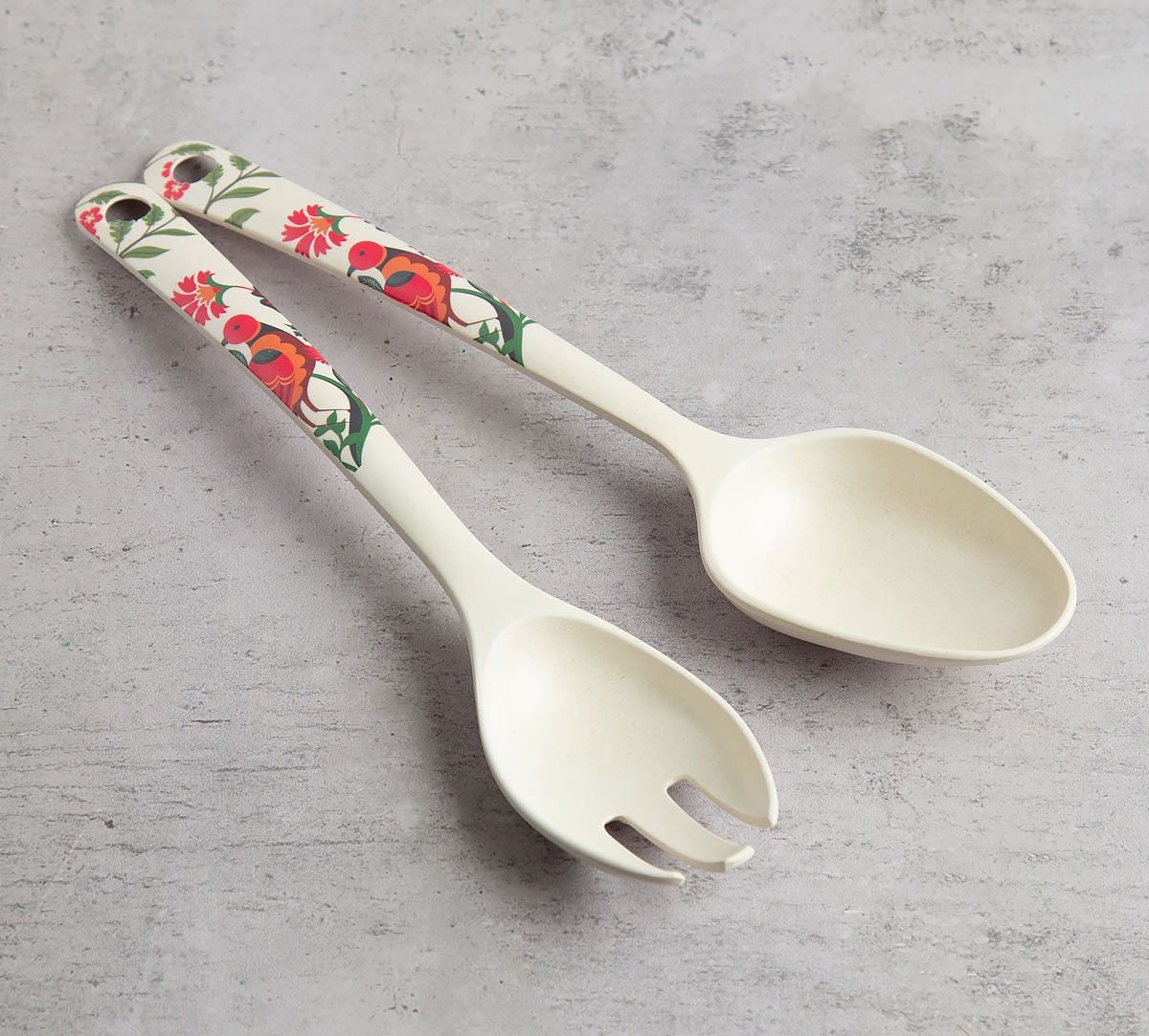 India Circus Psittacines Enquiry Bamboo Salad Bowl Set