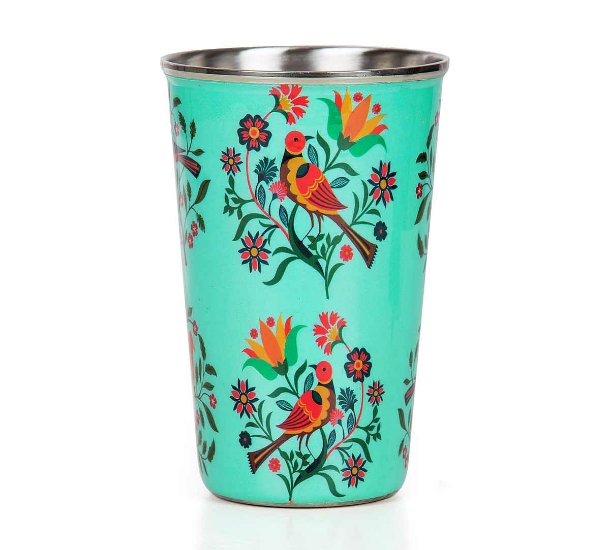 India Circus Psittacines Enquiry Medium Steel Tumbler Set of 2