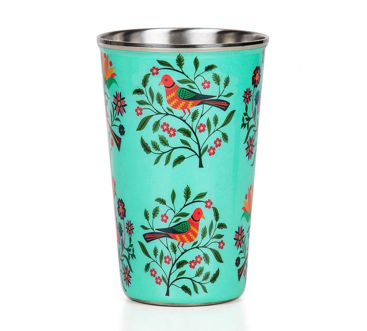 India Circus Psittacines Enquiry Medium Steel Tumbler Set of 2