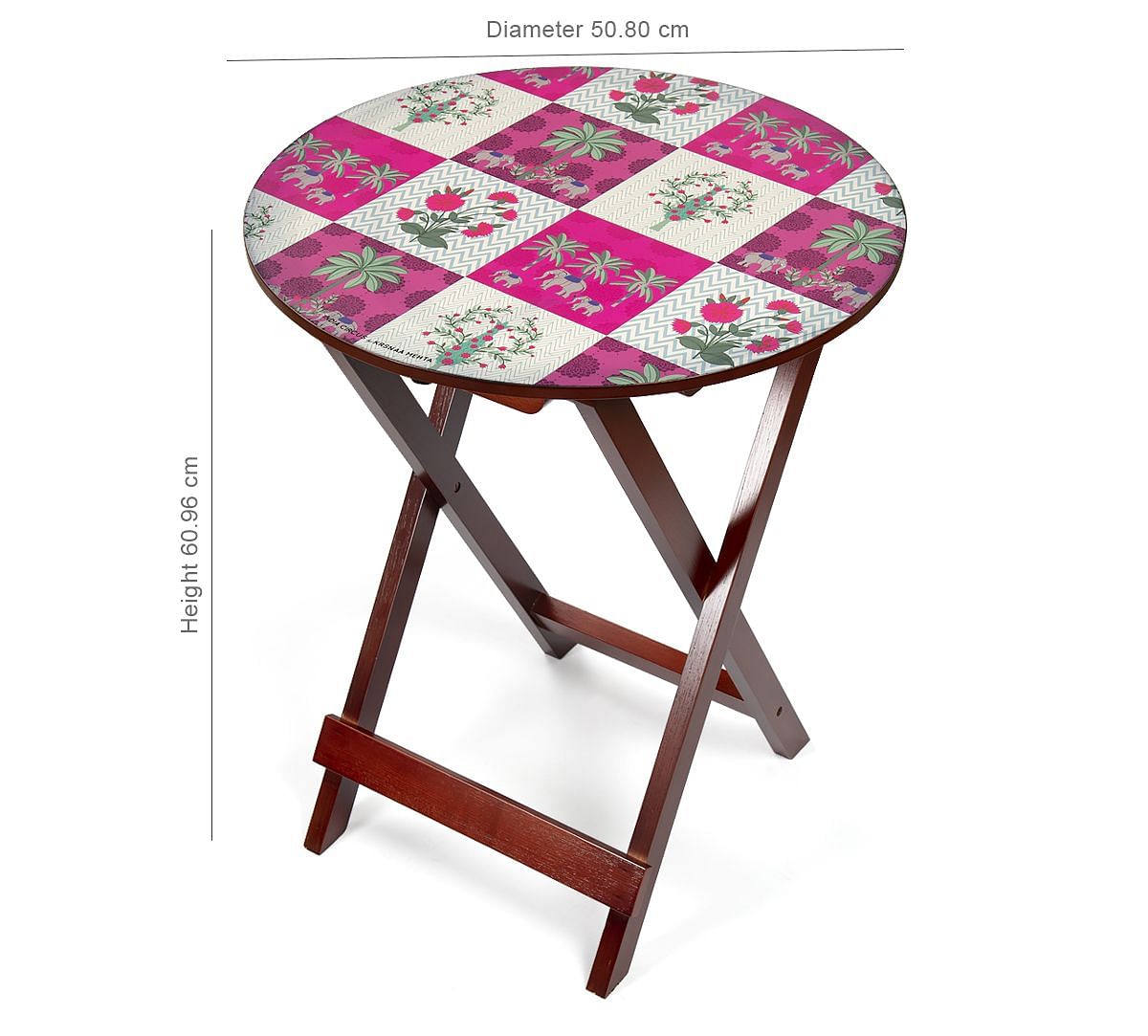 India Circus Quartet Checkers Round Side Table