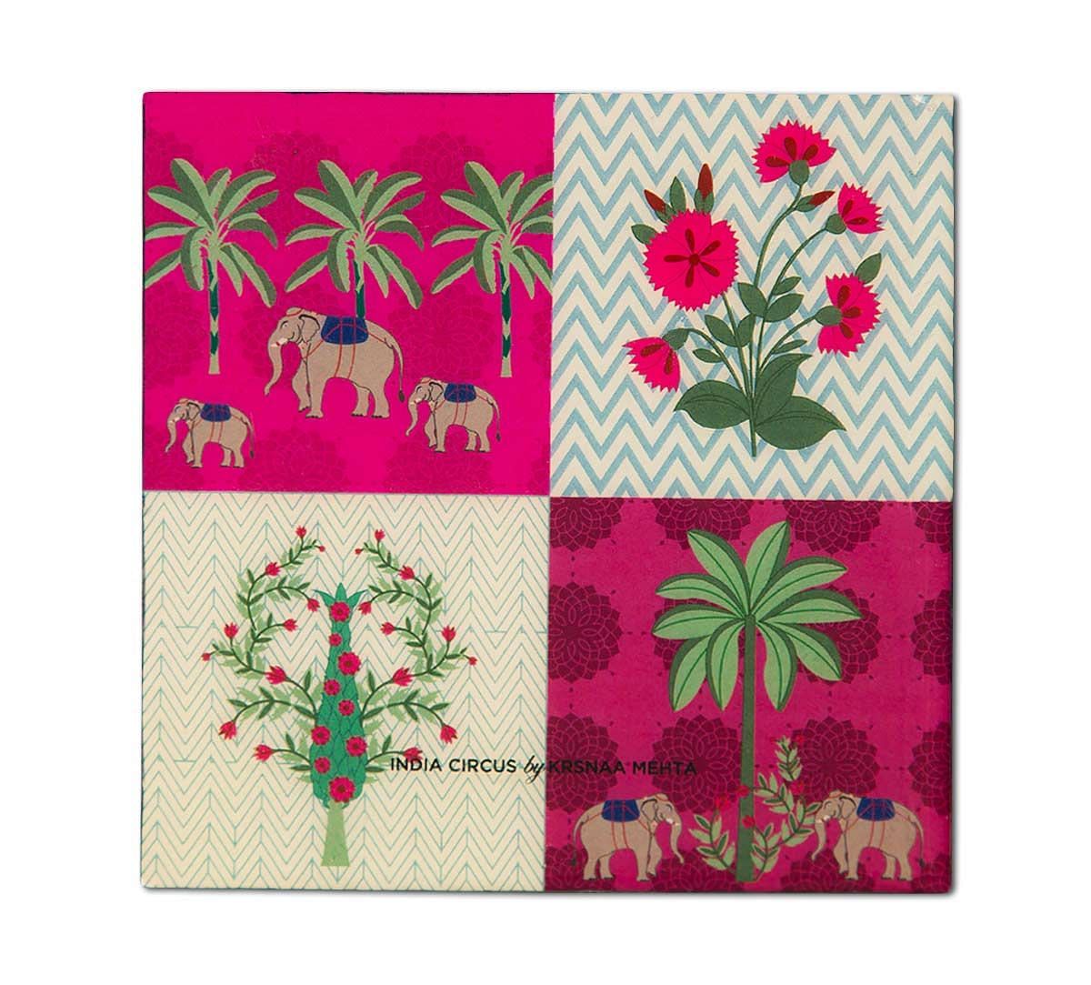 India Circus Quartet Checkers Table Coaster