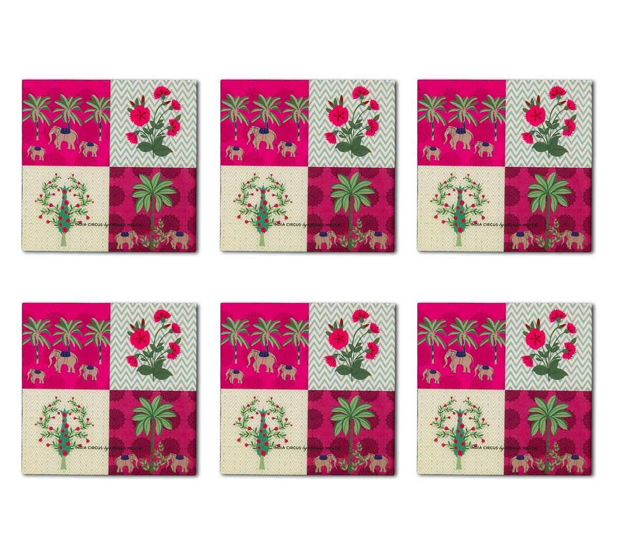India Circus Quartet Checkers Table Coaster