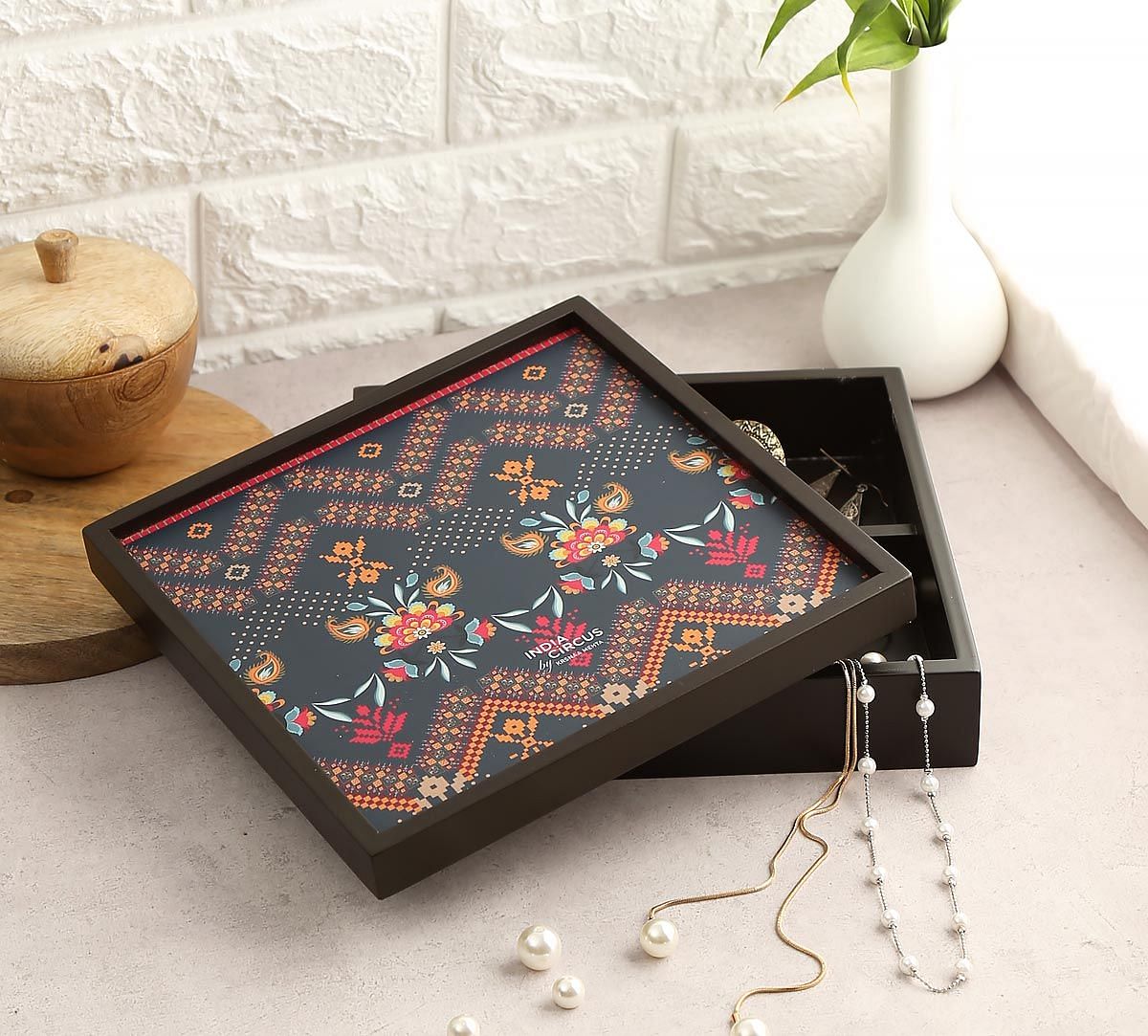 India Circus Rangoli Motifs Storage Box