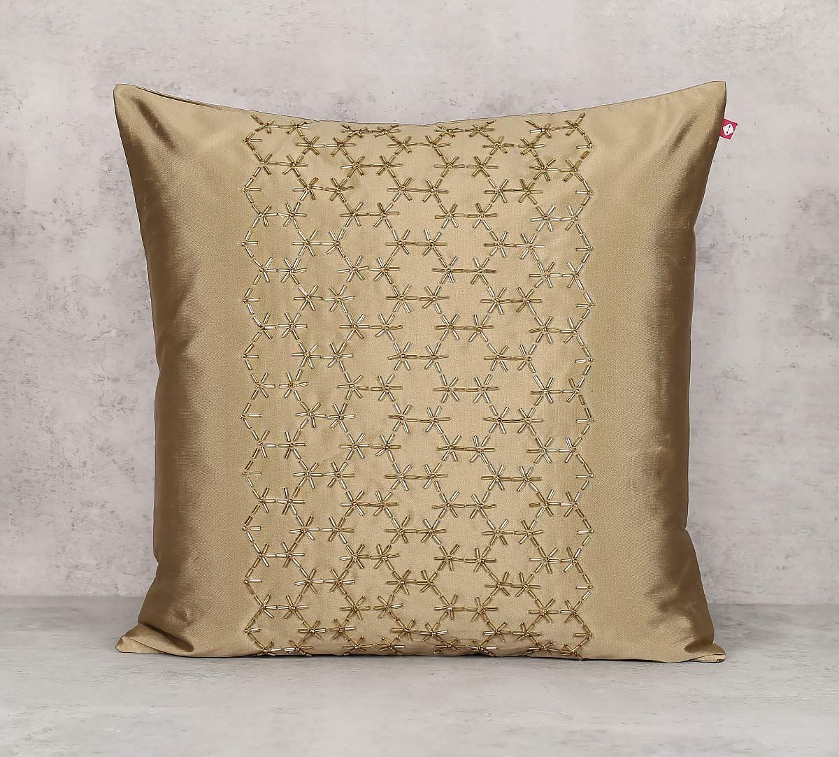 India Circus Rice Bead Beige Cushion Cover