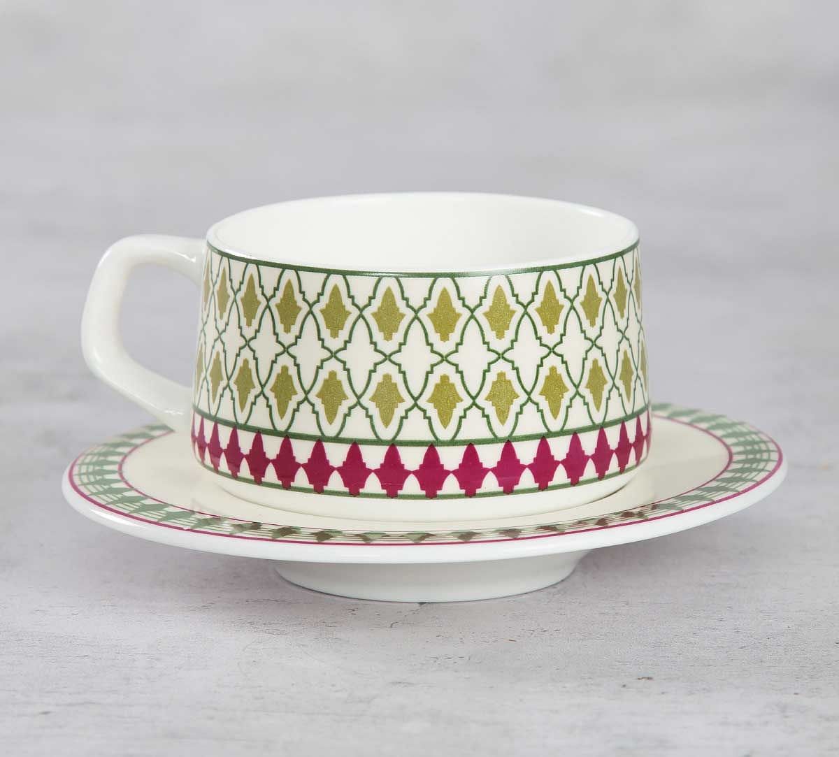 India Circus Rose Mallow Moscheutos Cup and Saucer