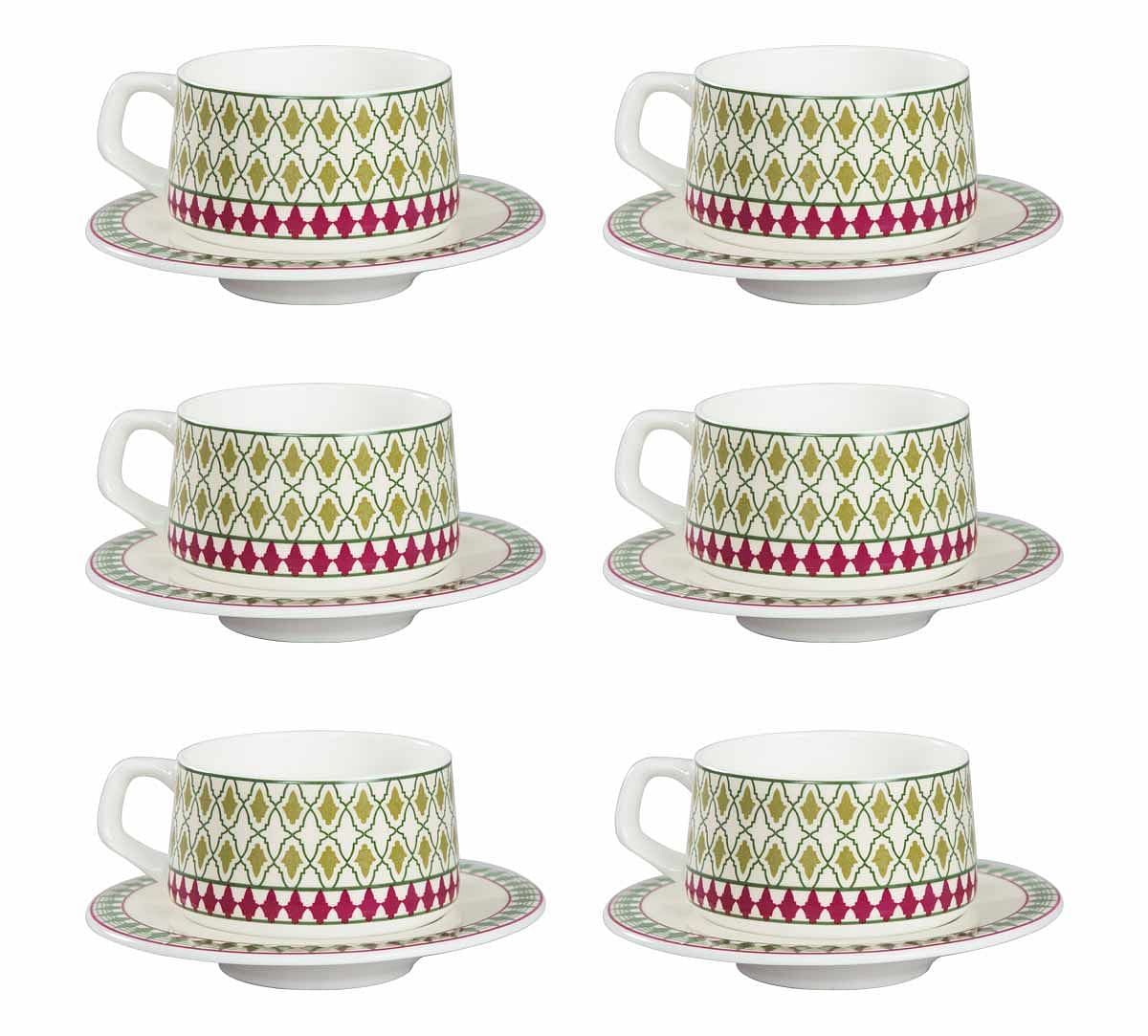 India Circus Rose Mallow Moscheutos Cup and Saucer