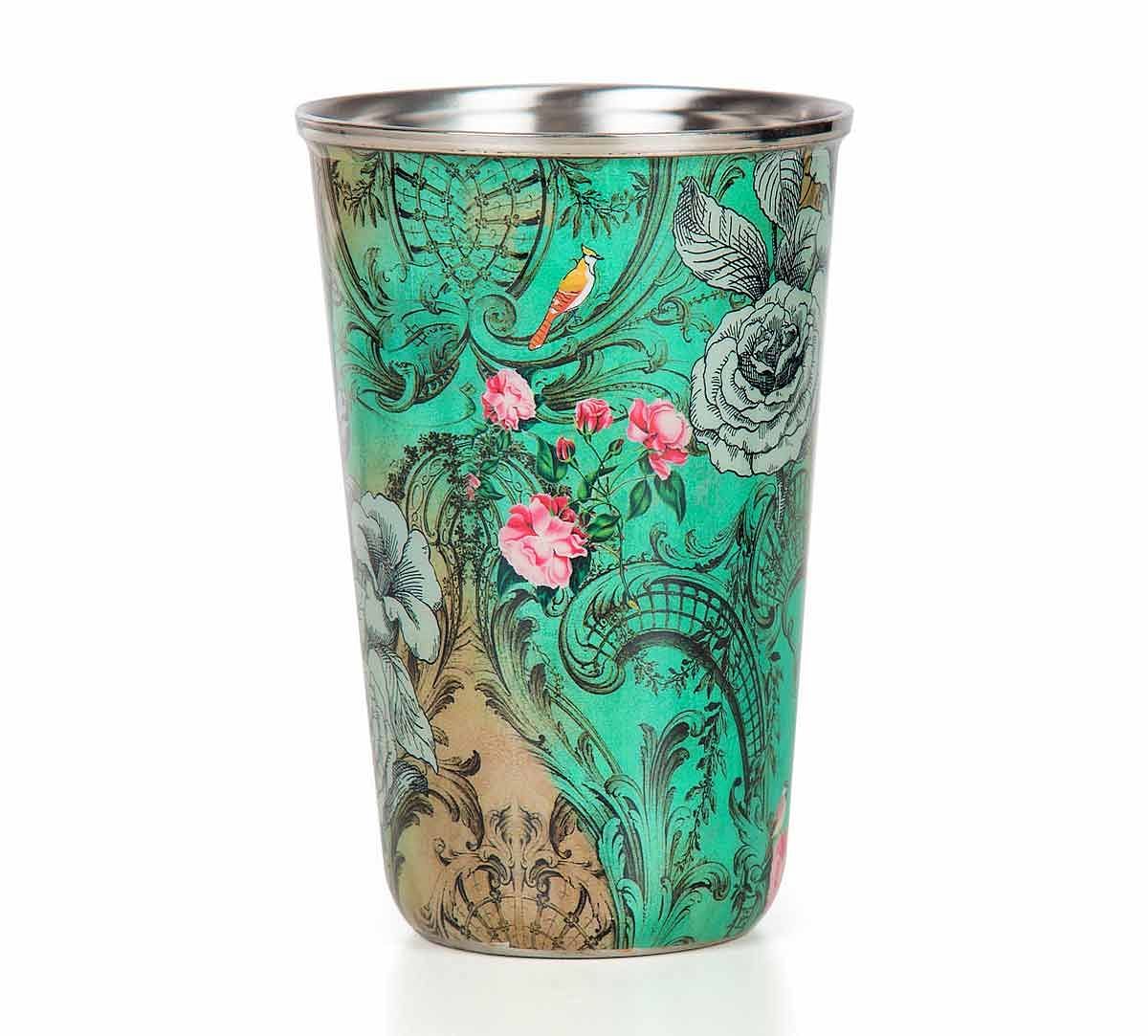 India Circus Rosette Flutter Steel Tumbler Set of 2