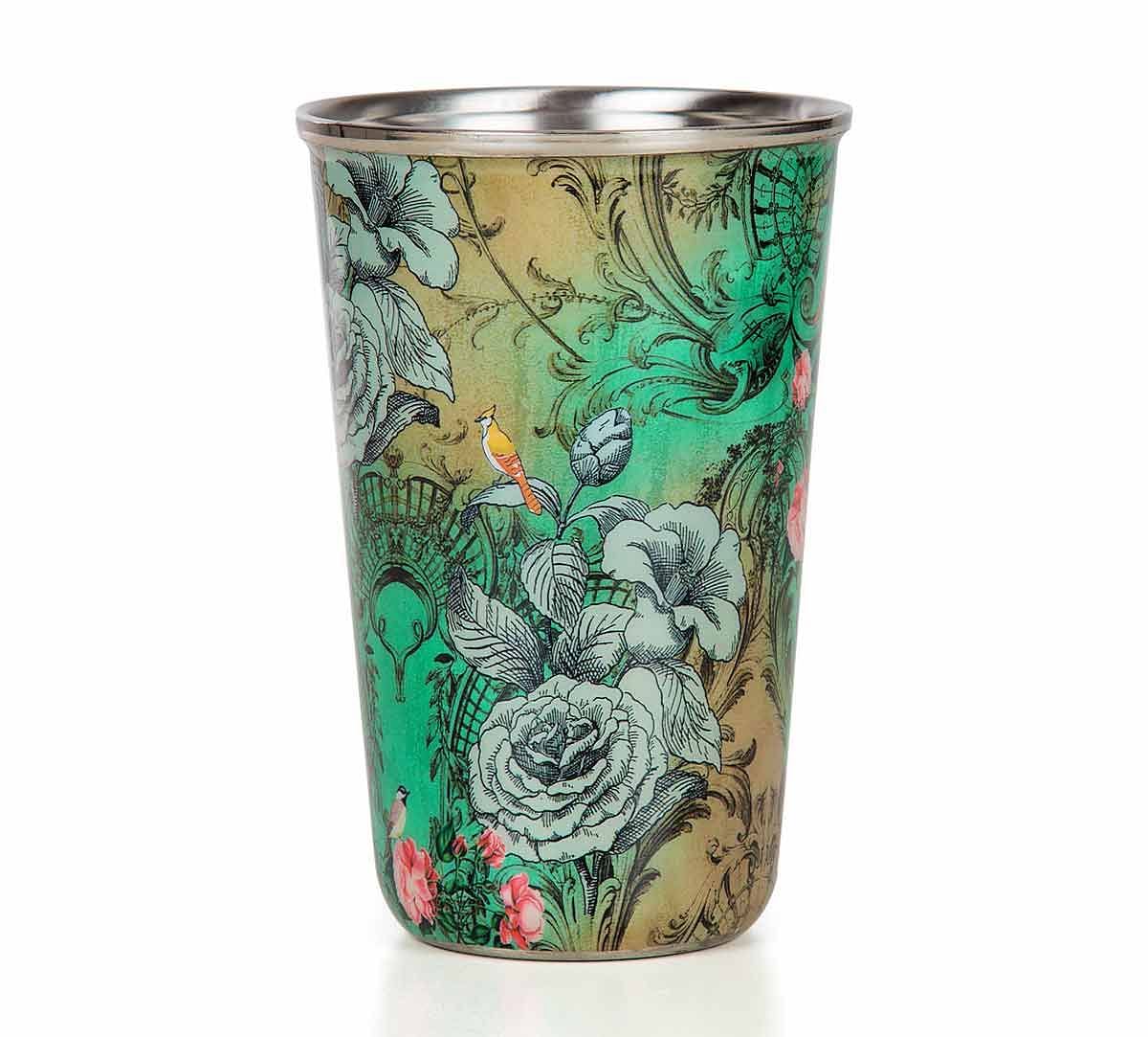 India Circus Rosette Flutter Steel Tumbler Set of 2