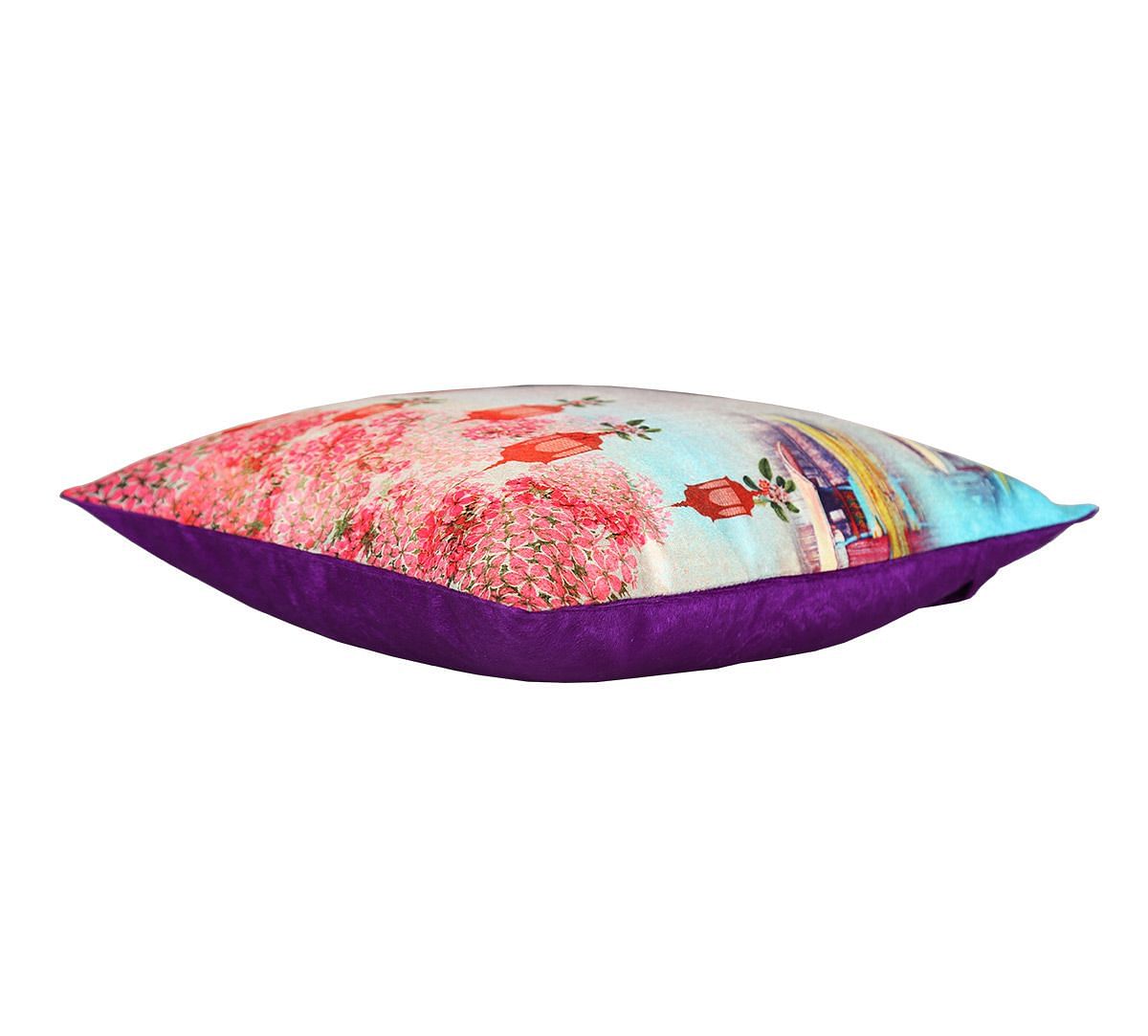 India Circus Scarlet Shadow Blend Velvet 16 x 16 Cushion Cover