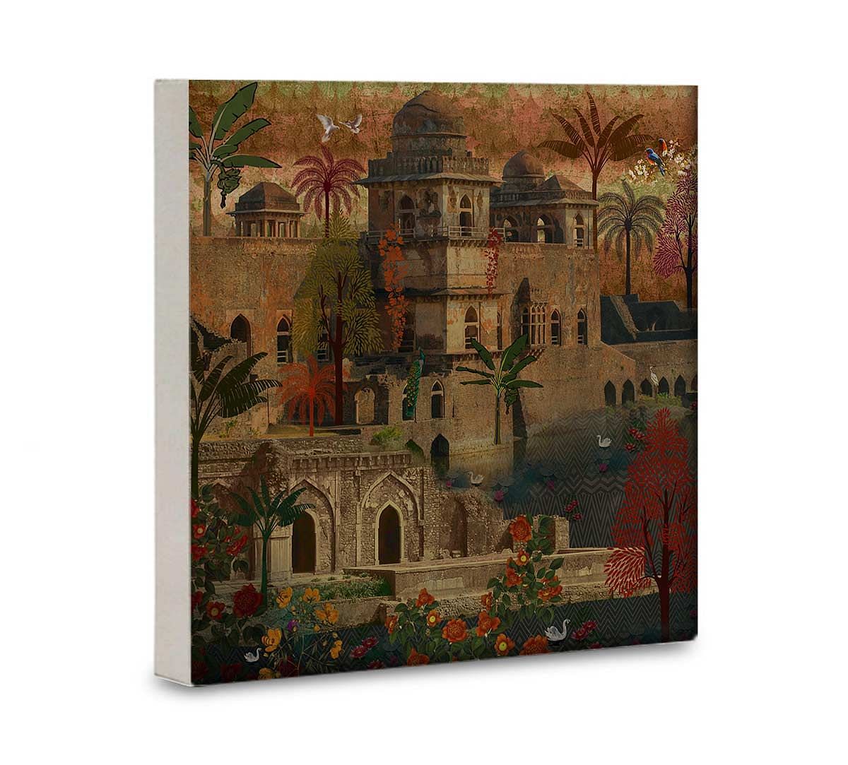 India Circus Ship Palace 16x16 and 24x24 Canvas Wall Art