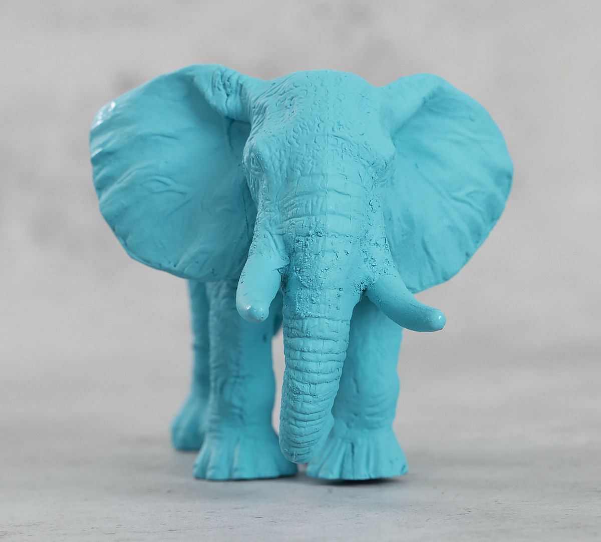 India Circus Sky Blue Baby Elephant Figurine