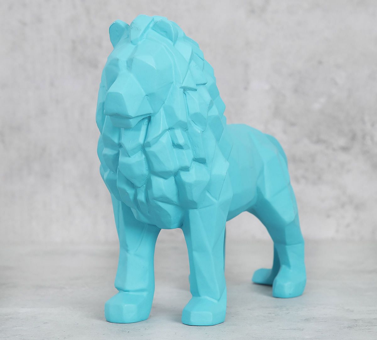 India Circus Sky Blue King of Beasts Figurine