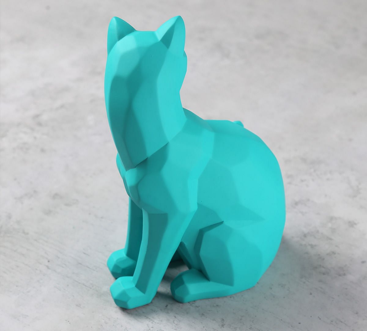 India Circus Teal Cat Figurine