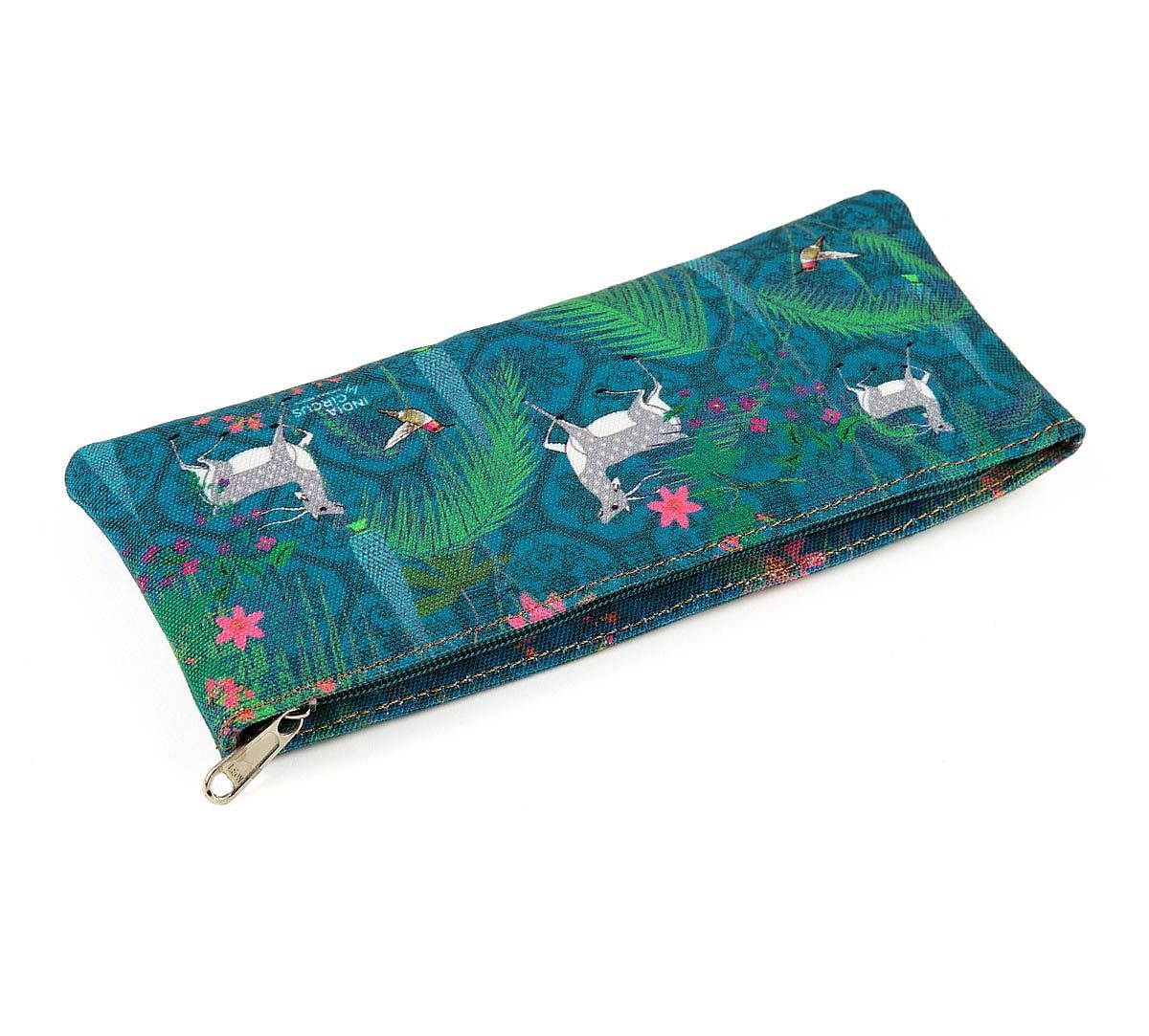 India Circus Teal Forest Fetish Small Utility Pouch