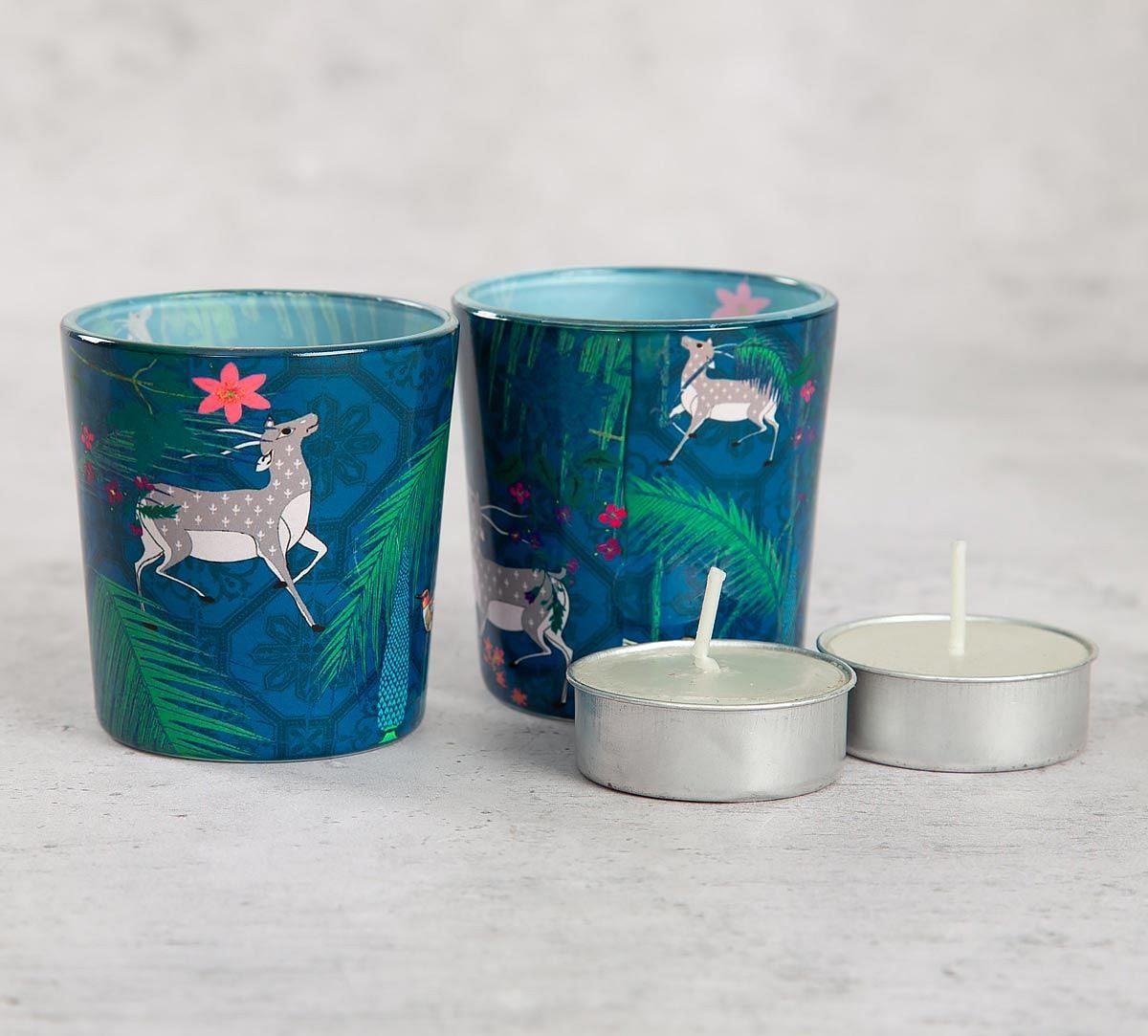 India Circus Teal Forest Fetish Tea Light Holder